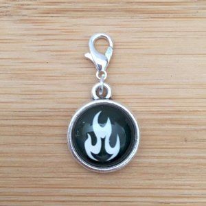 Planner Fire Glass Cabochon Charm
